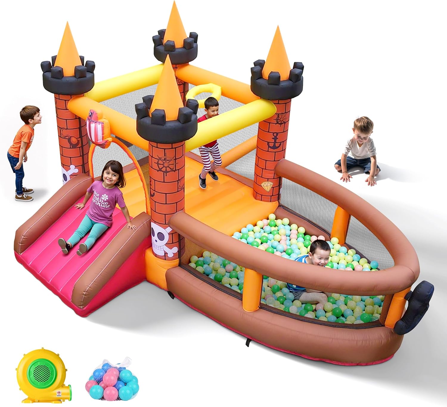Kids Outdoor House With Slide - Casa Inflable para Niños de 3