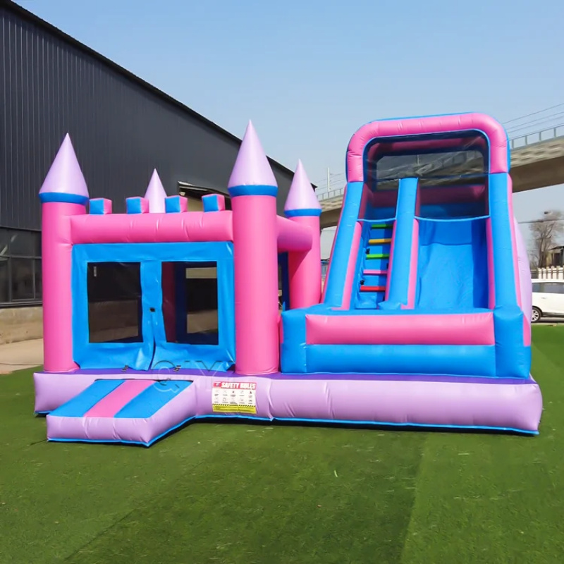 Kids Outdoor House With Slide - Castillo Inflable Comercial de Lujo Colorido