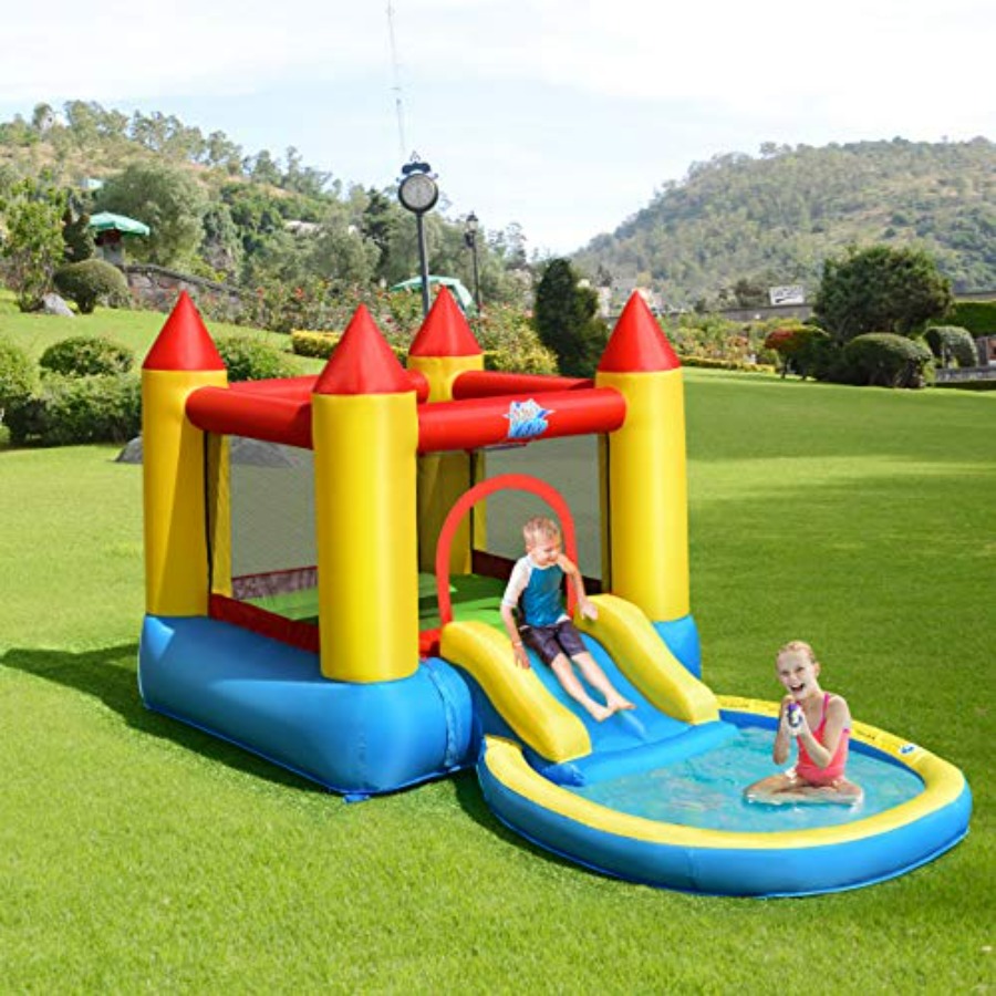 Kids Outdoor House With Slide - Casa inflable para niños de 3