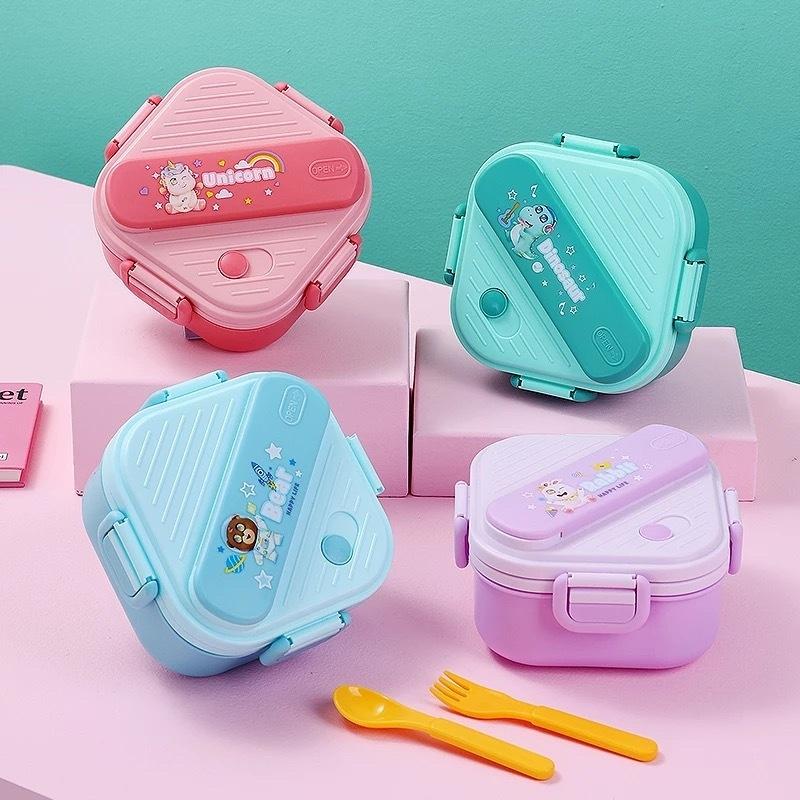 Kids.Outdoor Utensils - Lonchera Infantil de 3 Compartimentos con
