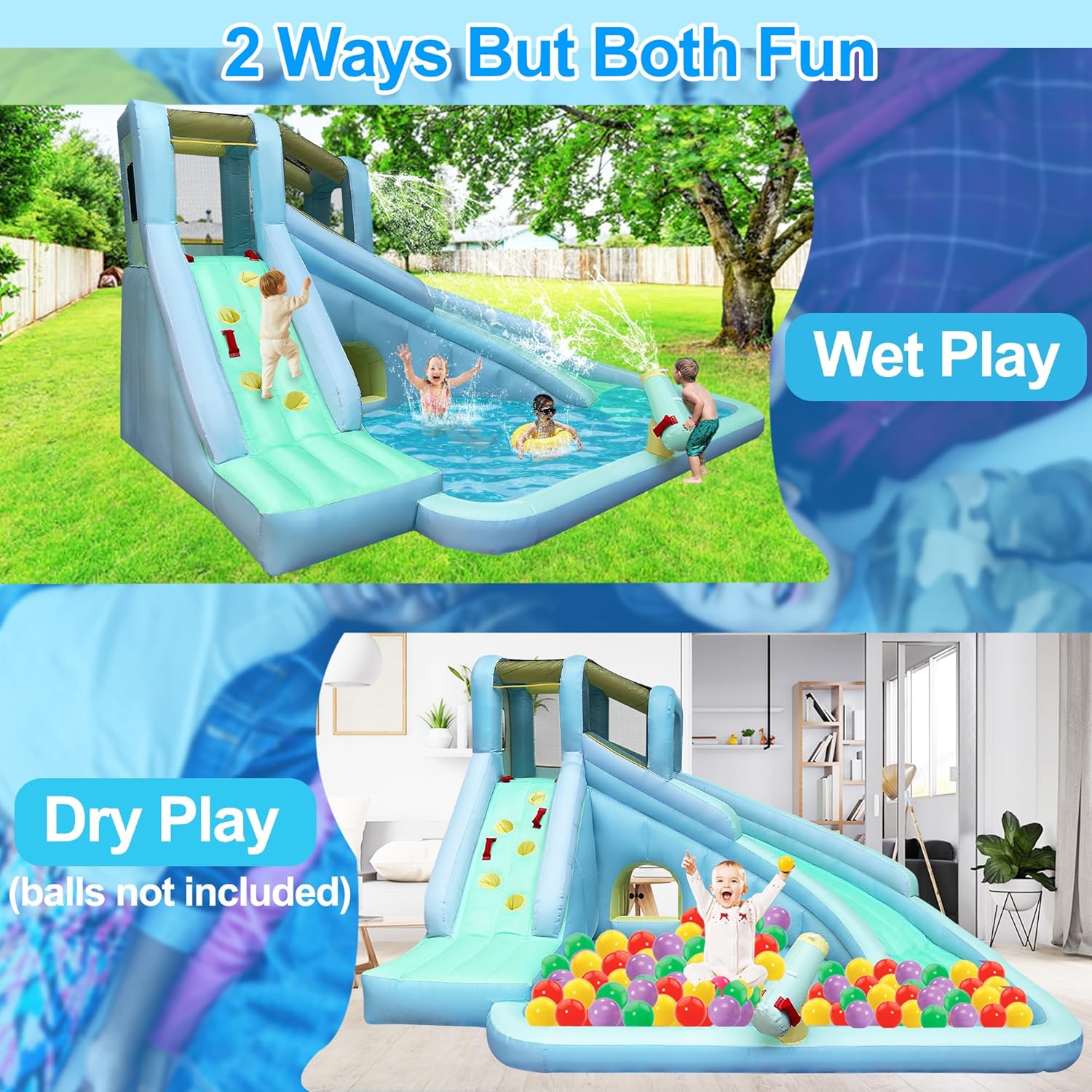 Parque Acuático Inflable 6 en  - Kids Outdoor House With Slide reseña y precio