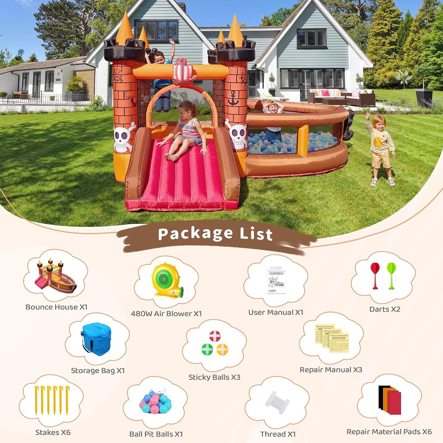 Casa Inflable para Niños de 3  - Kids Outdoor House With Slide reseña y precio