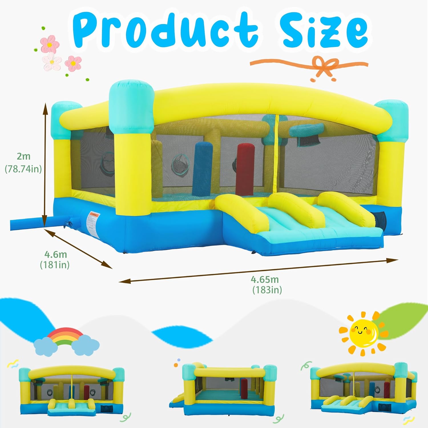 Gran Castillo Inflable, 15 x 1 - Kids Outdoor House With Slide reseña y precio