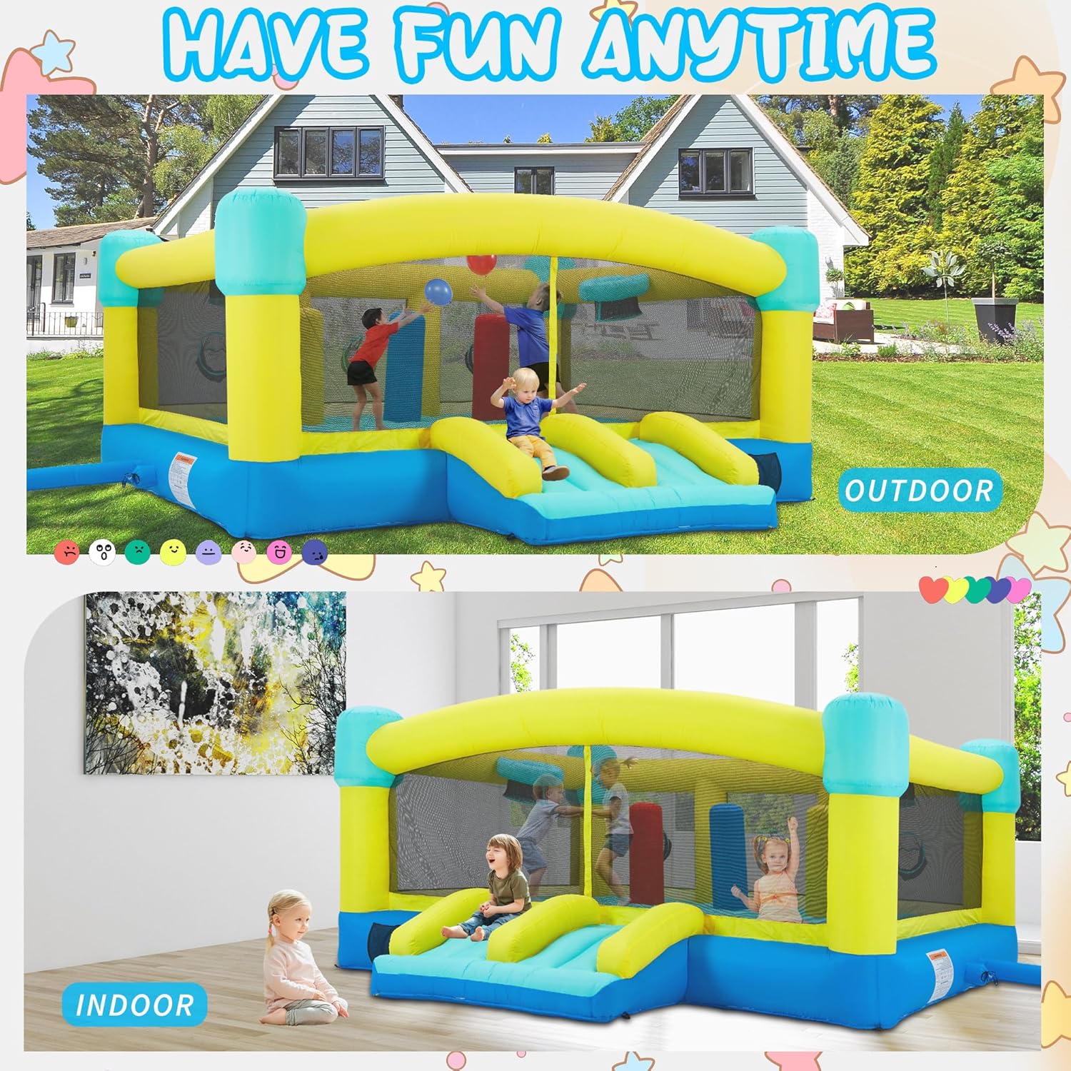 Gran Castillo Inflable, 15 x 1 - Kids Outdoor House With Slide reseña y precio