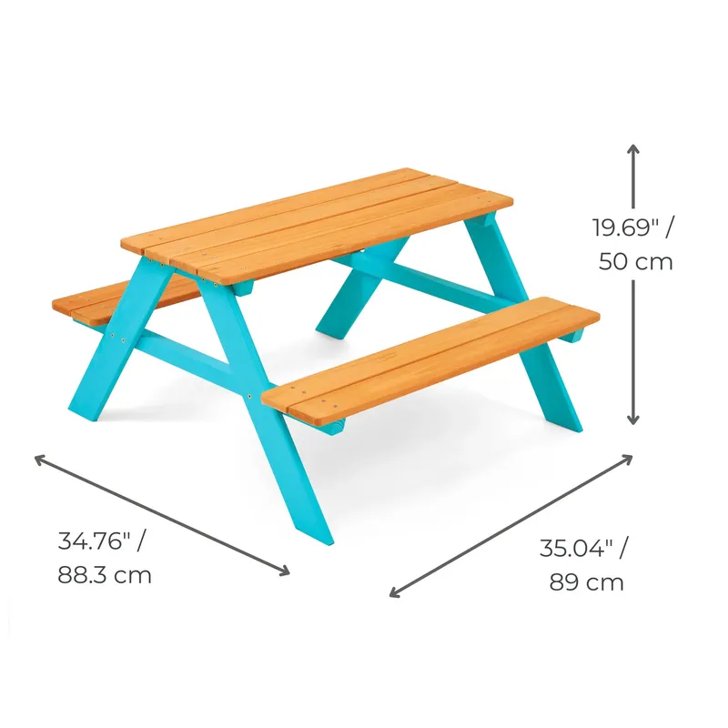 Conjunto de mesa y bancos de m - Kids Outdoor Dining Set reseña y precio