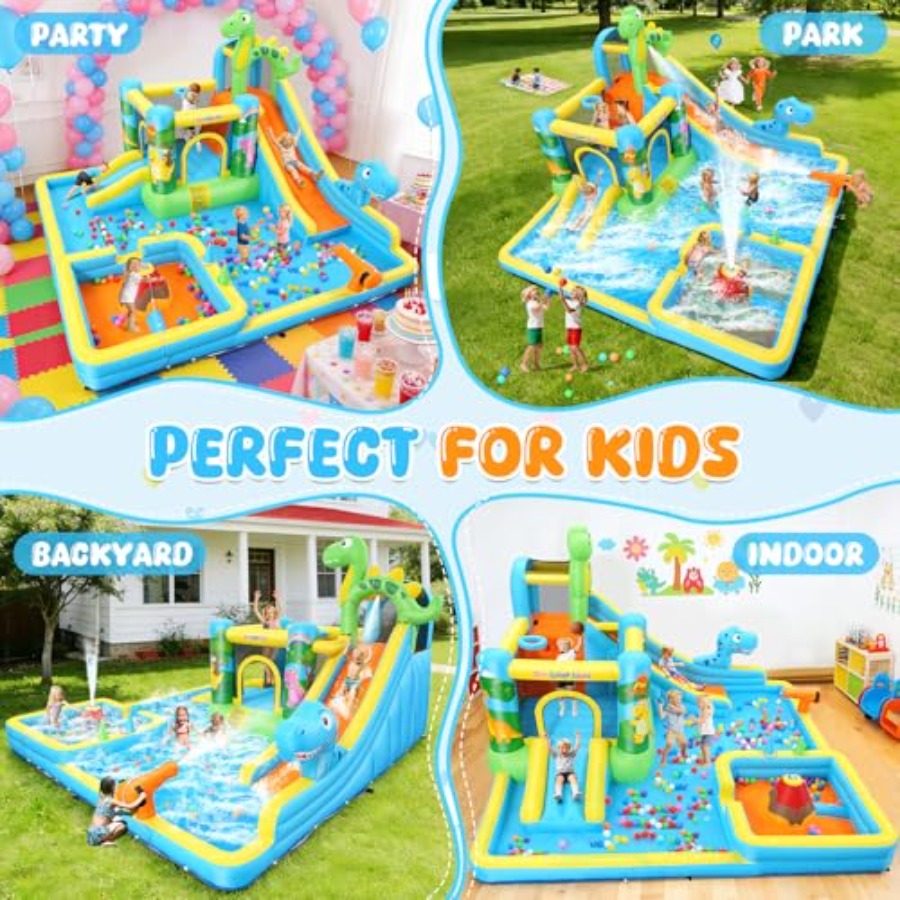 Tobogán acuático inflable para - Kids Outdoor House With Slide reseña y precio