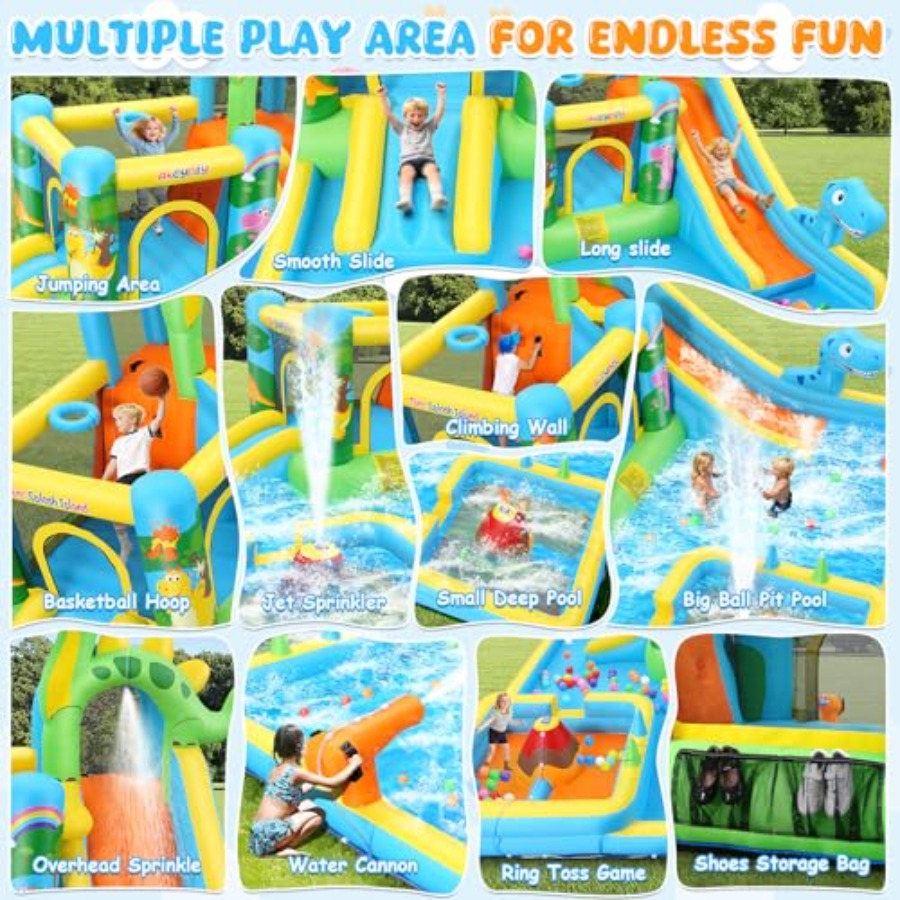 Tobogán acuático inflable para - Kids Outdoor House With Slide reseña y precio