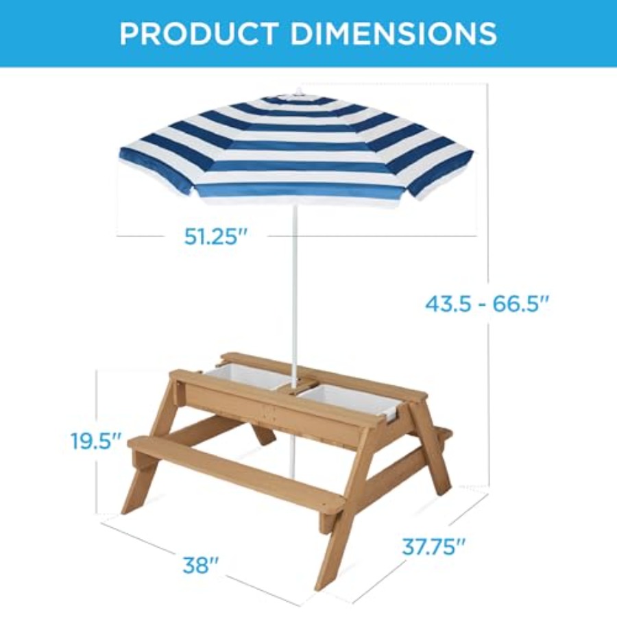 Mesa de picnic infantil para e - Kids Outdoor Picnic Table reseña y precio