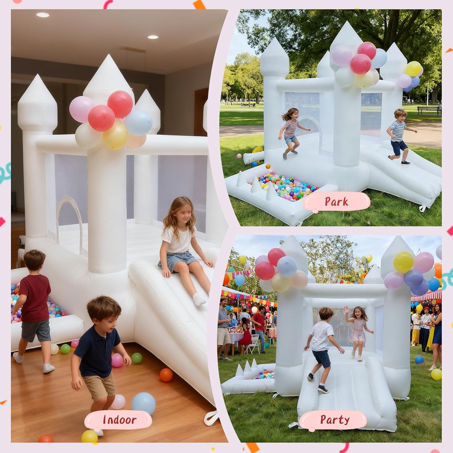 Castillo Inflable Blanco, Cast - Kids Outdoor House With Slide reseña y precio
