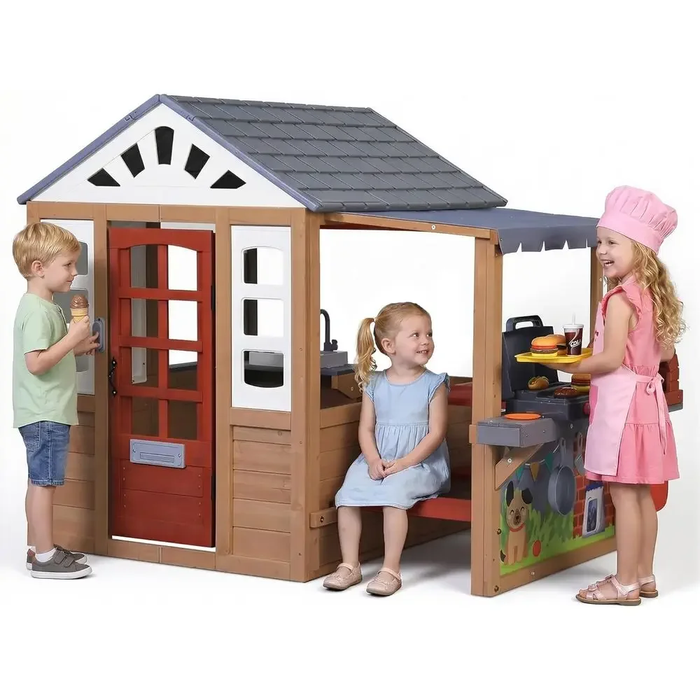 Casa de juegos de madera para  - Kids Outdoor Picnic Table reseña y precio