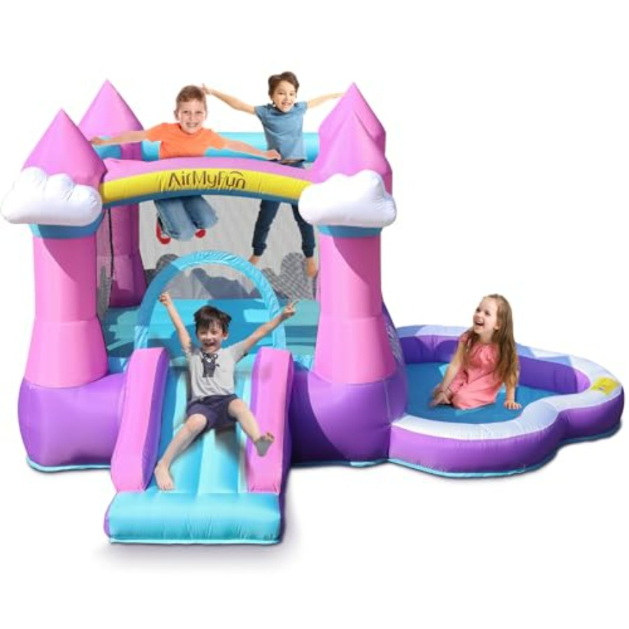 Casa inflable rosa para niños  - Kids Outdoor House With Slide reseña y precio