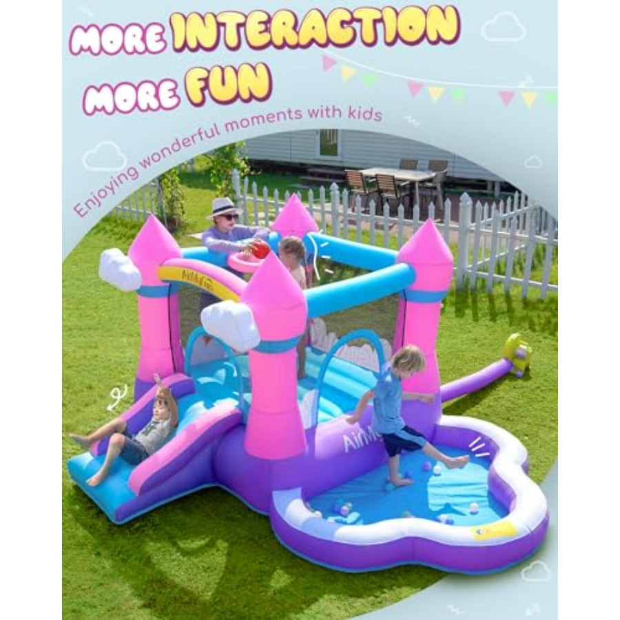 Casa inflable rosa para niños  - Kids Outdoor House With Slide reseña y precio