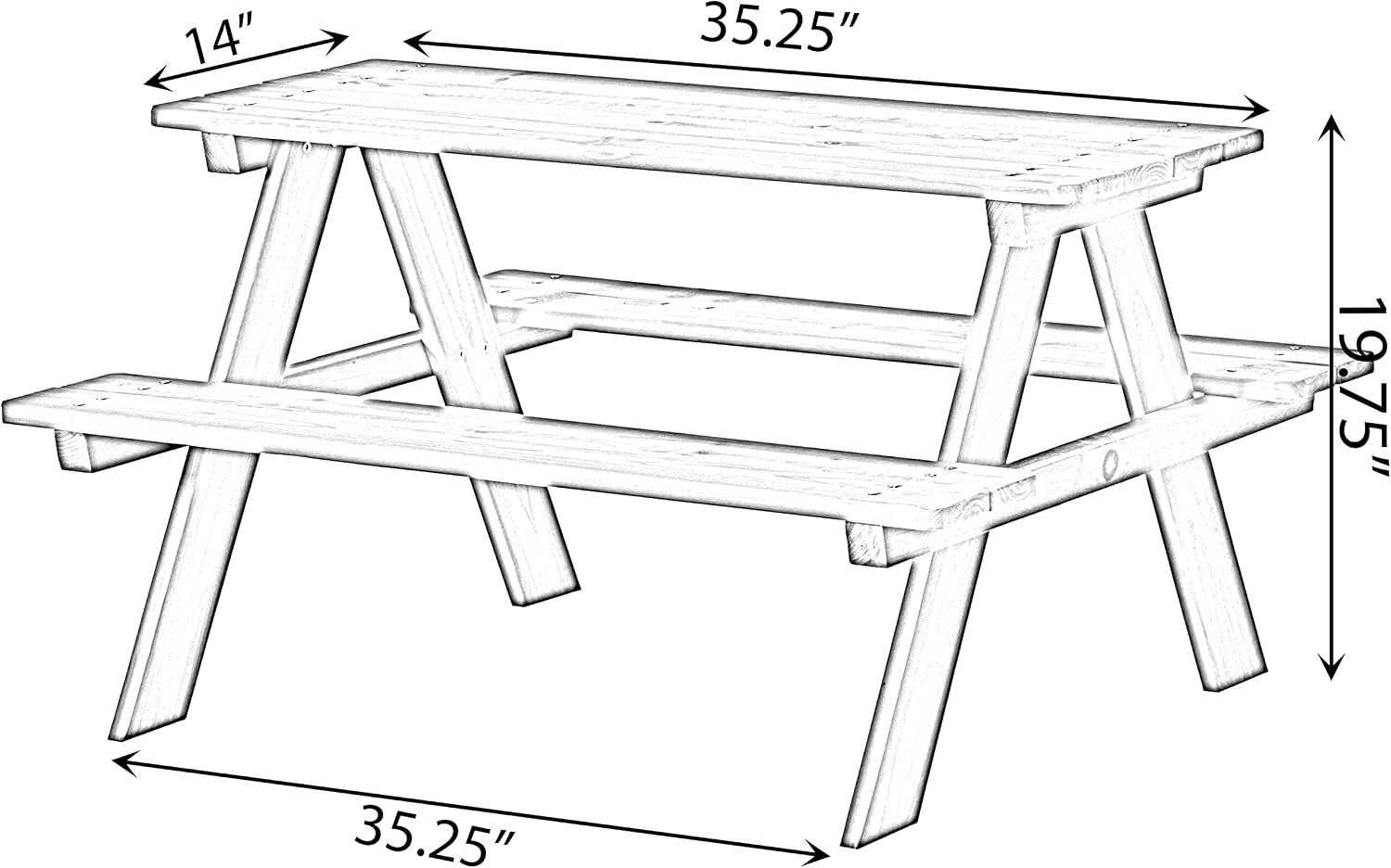 Mesa de Picnic Infantil de Mad - Kids Outdoor Picnic Table reseña y precio
