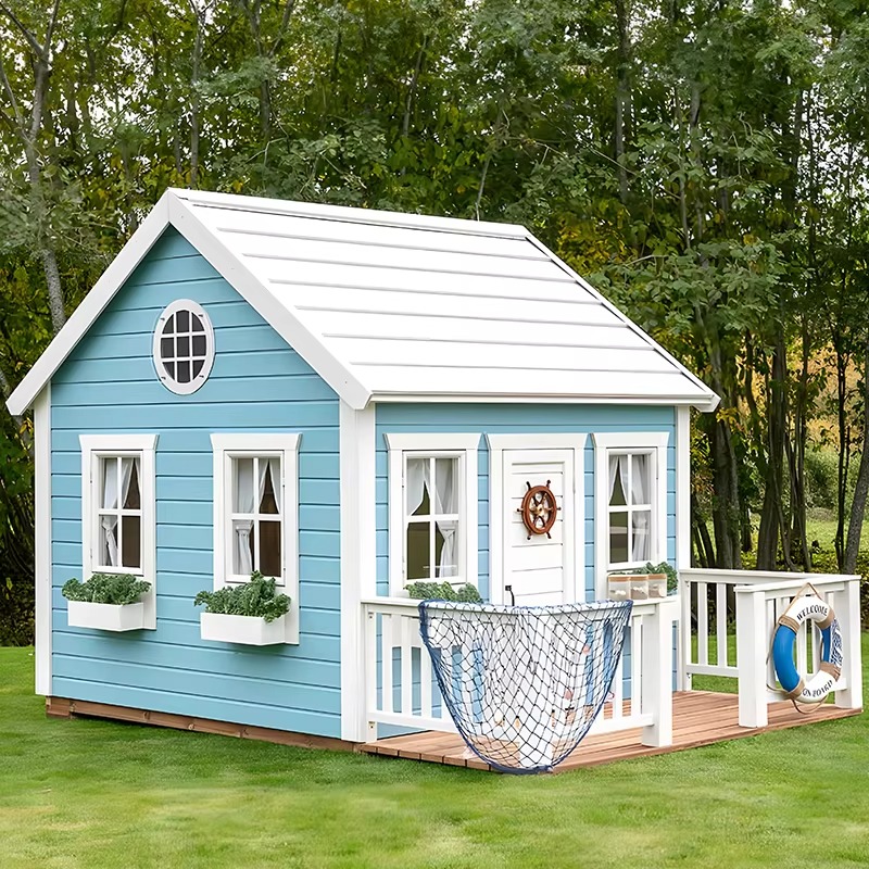 Casa de Juegos de Madera para  - Kids Outdoor Cubby House reseña y precio