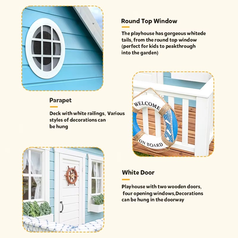 Casa de Juegos de Madera para  - Kids Outdoor Cubby House reseña y precio